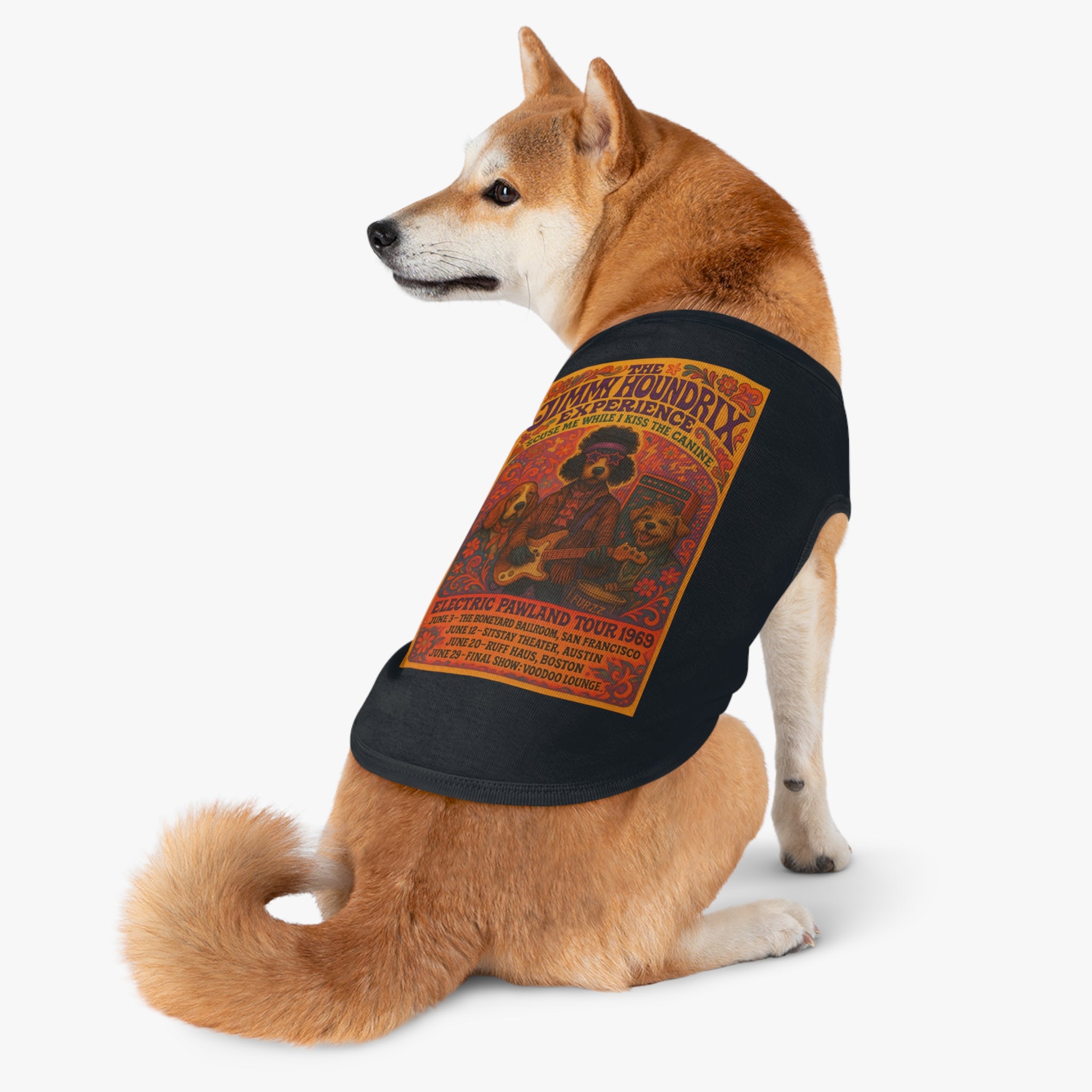 Jimi Houndrix Pet Tank -- Funny Fleetwood Mac Parody Shirt for Dog Lovers